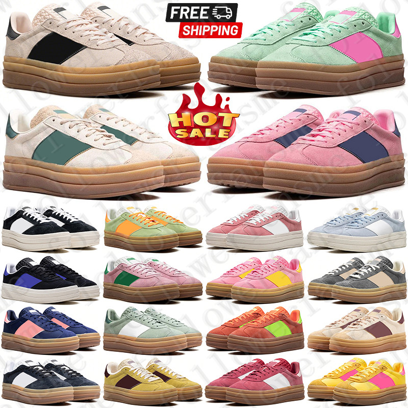 Free Shipping Designer Gazells Bold platform sneakers Shoes chaussure for mens womens black women trainers scarpe Plate-forme casual luxury discount