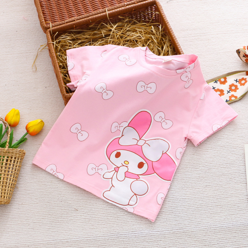 DISNEY toddler designer clothes Kids designer clothes summer baby clothes cartoon Melody short-sleeved printed cotton children's top cute girl�