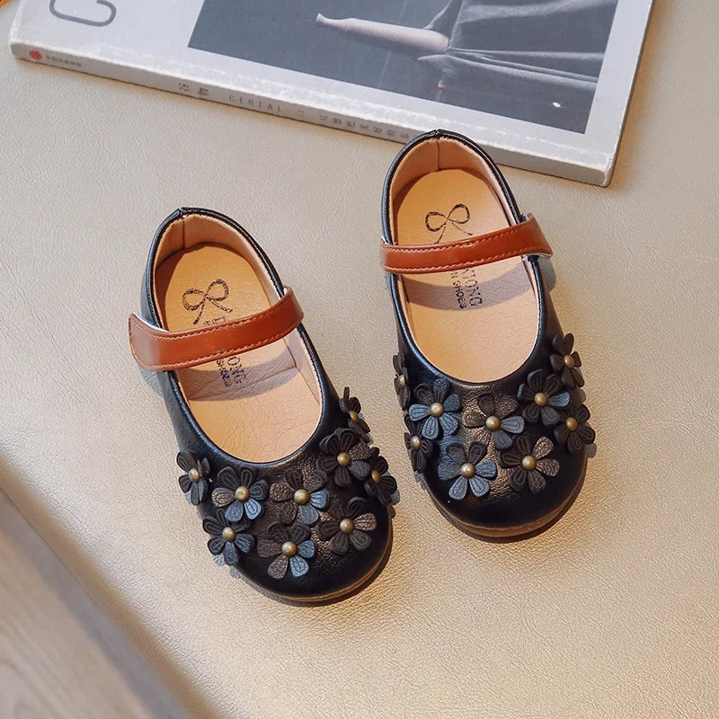 1-8Y Girls Flat Shoes Princess Mary Janes Child Patent Leather Infant Toddler Bowtie Shoes Kids Soft Sole Ballet Shoe 250423