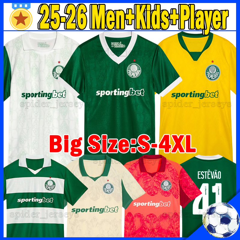XXXL 4XL 25 26 ESTEVAO Soccer Jerseys 2025 2026 Palmeiras Cup LOPEZ THALYS LAZARO Football Shirts MAURICIO G.GOMEZ PAULINHO PAULINHO Men Women Uniforms Kids Kits sets