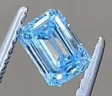 Custom Diamond Personalized Jewelry Emerald Cut Lab Grown Diamond IGI Fancy Blue Synthetic Diamonds