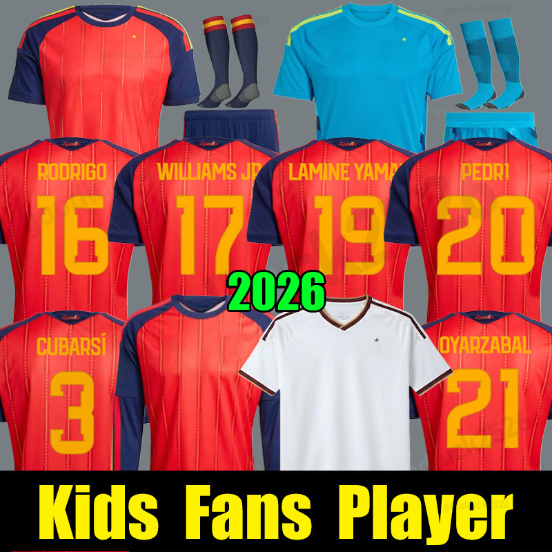 LAMINE YAMAL 2025 2026 soccer jerseys Home red 24 25 26 National Team PEDRI PINO MERINO SERGIO football shirt men woman kids kits spains OLMO FERRAN RODRIGO WILLIAMS JR