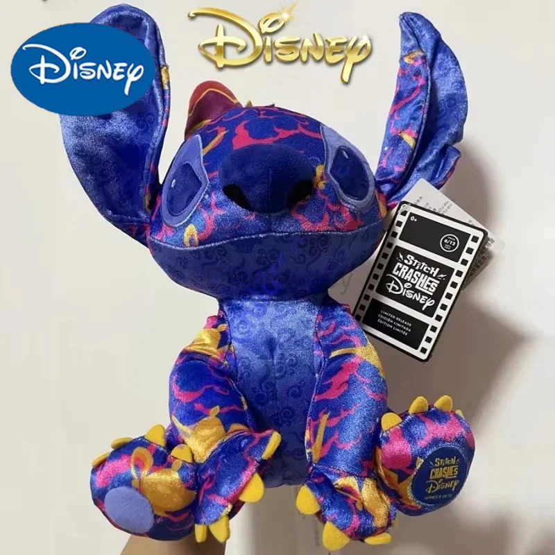 Disney plush dolls Limited edition sewing cartoon Lilo Stitch rose doll plush toy Kawaii comfortable doll birthday gift Y250423