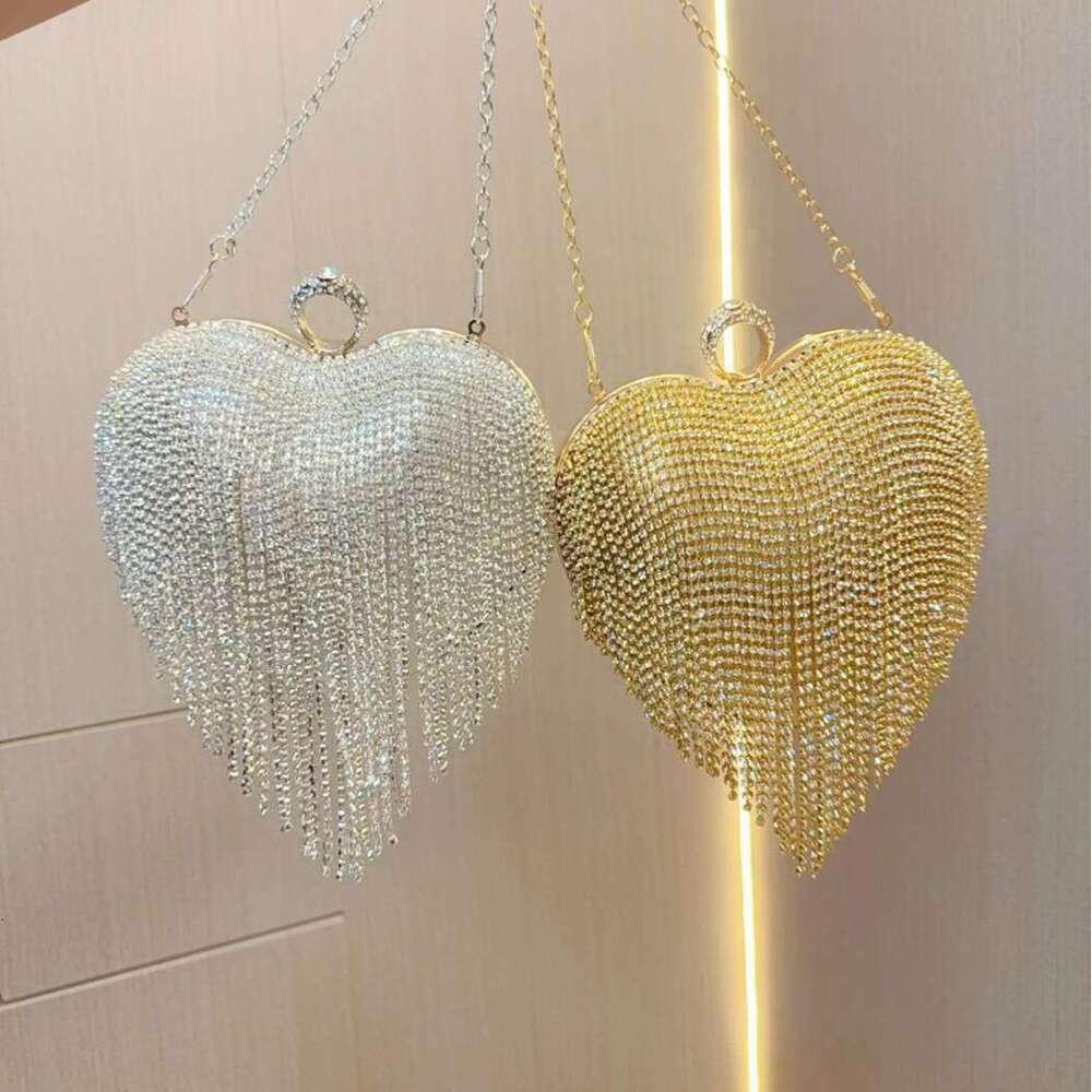 New Tassel Rhinestone Birthday Parties, Diamond Studded Hand-Held For Socialites, Diagonal Cross Banquet Bag