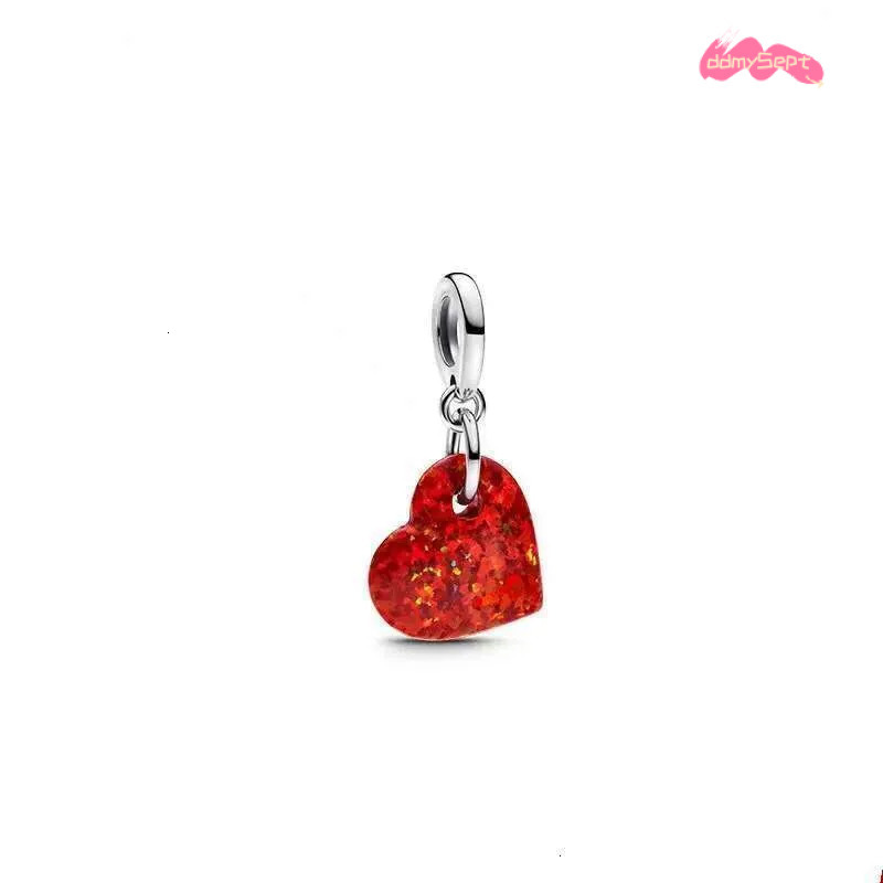 New Charms 925 Sterling Silver Rose Butterfly Pendant Charm Double Love Necklace Earrings Set for Women Valentines Day Jewelry Gift ddmysept
