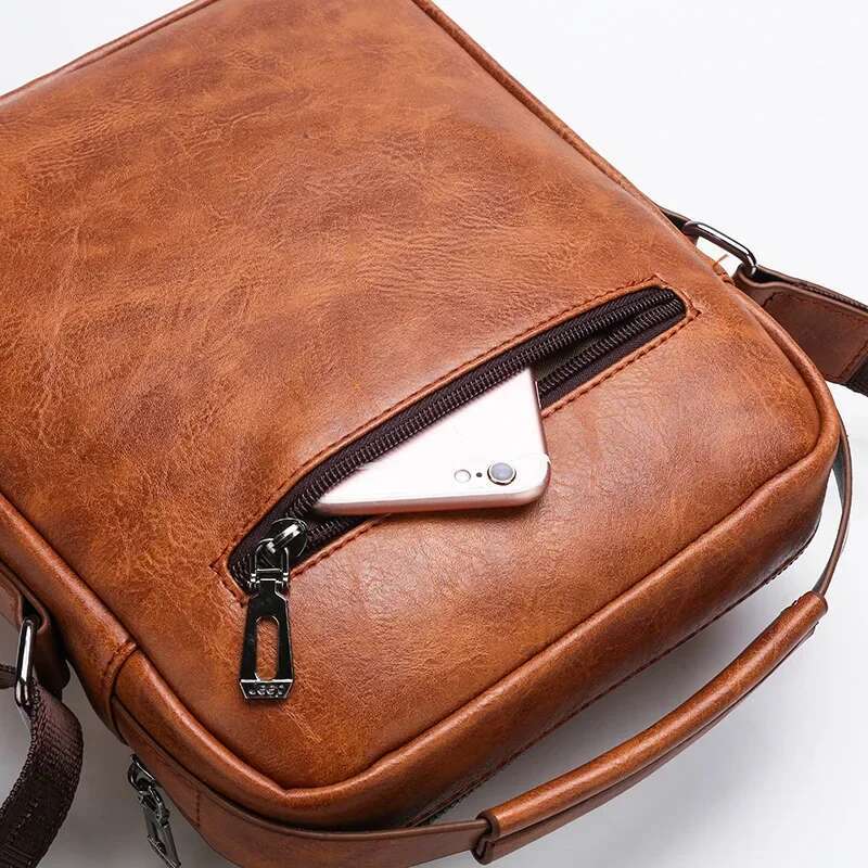 New Crossbody Shoulder Bags Vintage Men Handbags Large Capacity PU Leather For Man Tote Bag