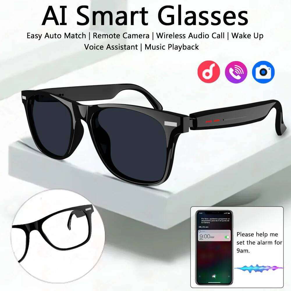 2025 Smart D13 AI Language Translation Intelligent Bluetooth Call Glasses Touch Headset Real-Time Sunglasses Man Women
