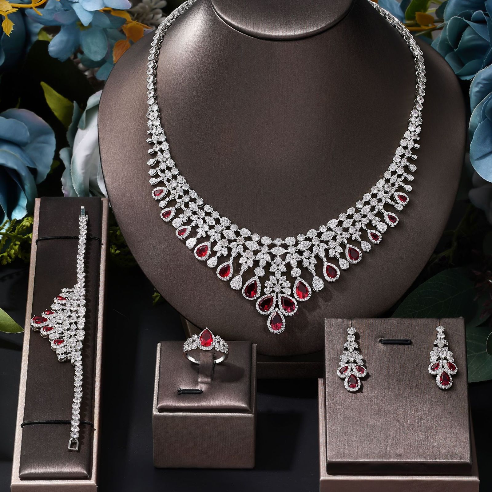 TIRIM Elegant Bridal Necklace Set Womens Cubic Zirconia Dubai Wedding Jewelry Set Bridal Accessories Party Jewelry 240906