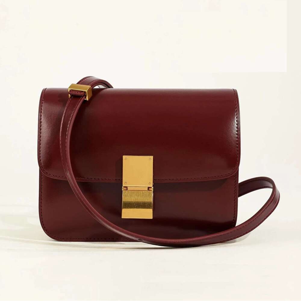VIELINE Women's Retro Box Classic Small Square Shoulder Bag Messenger Female Real Leather Flap Handbag