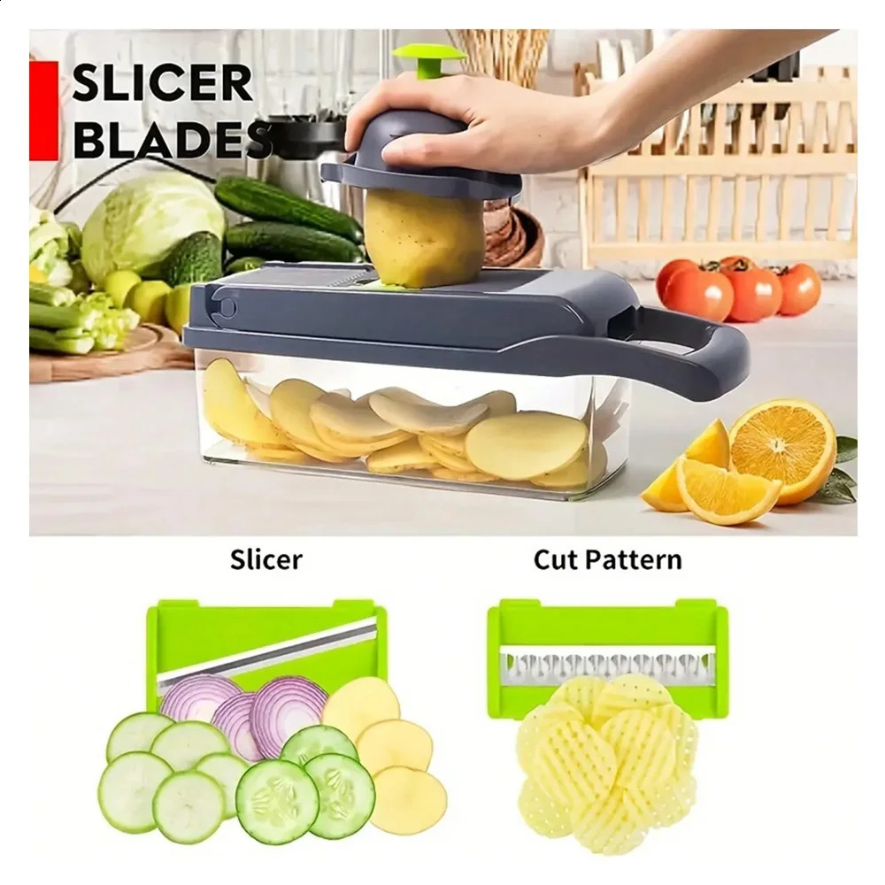 16 in 1 Multifunctional Vegetable Chopper Onion Chopper Handle Food Grate Food Chopper Kitchen tools Vegetable Slicer Dicer Cut 250422