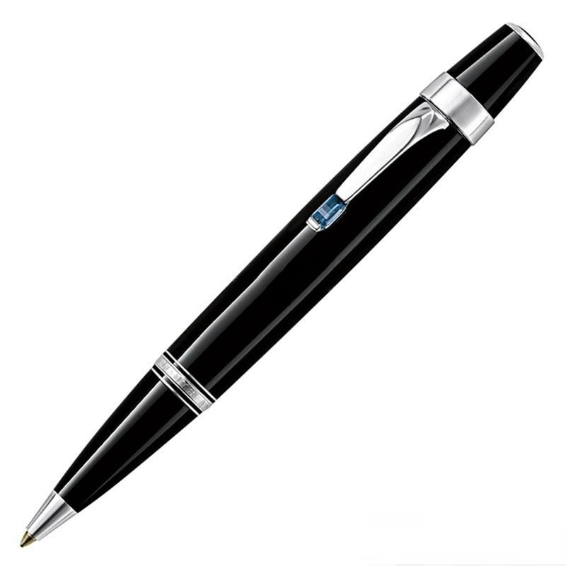 Luxury Bohemie Black Resin and Metal Mini Ballpoint Pen Exquisite Diamond Inlay Clip Office School Writing Ball pens With Serial Number