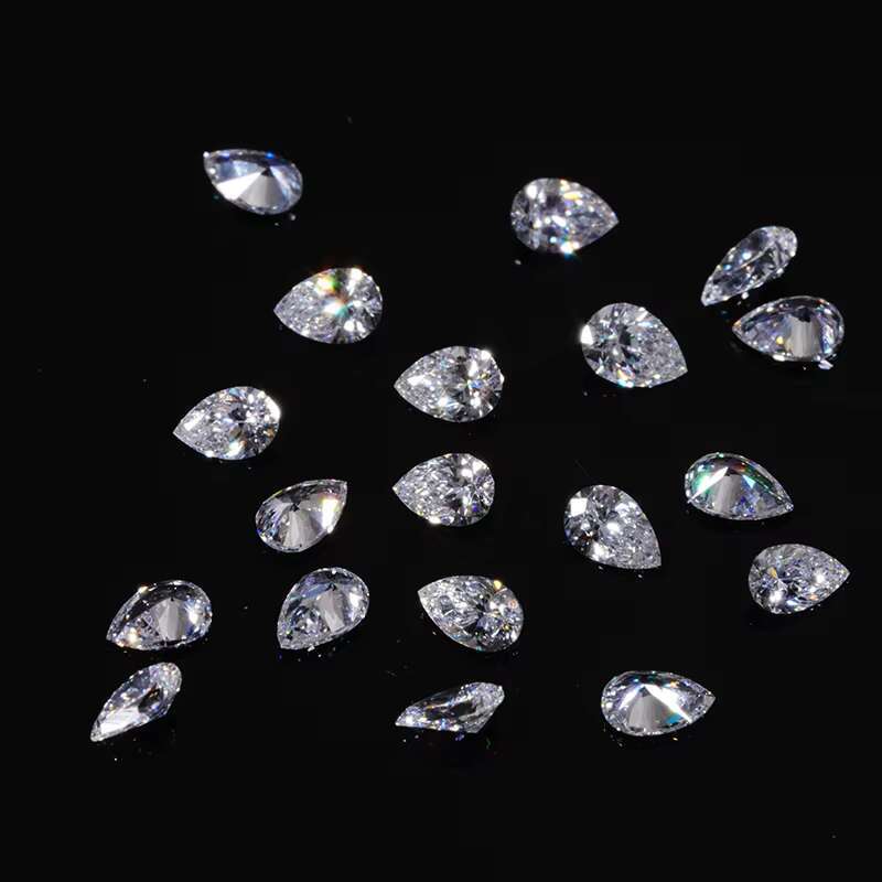 Fancy Shape Lab Grown Diamond DEF VS VVS Pear Shape Lab Made Diamond for Ring Jewelry
