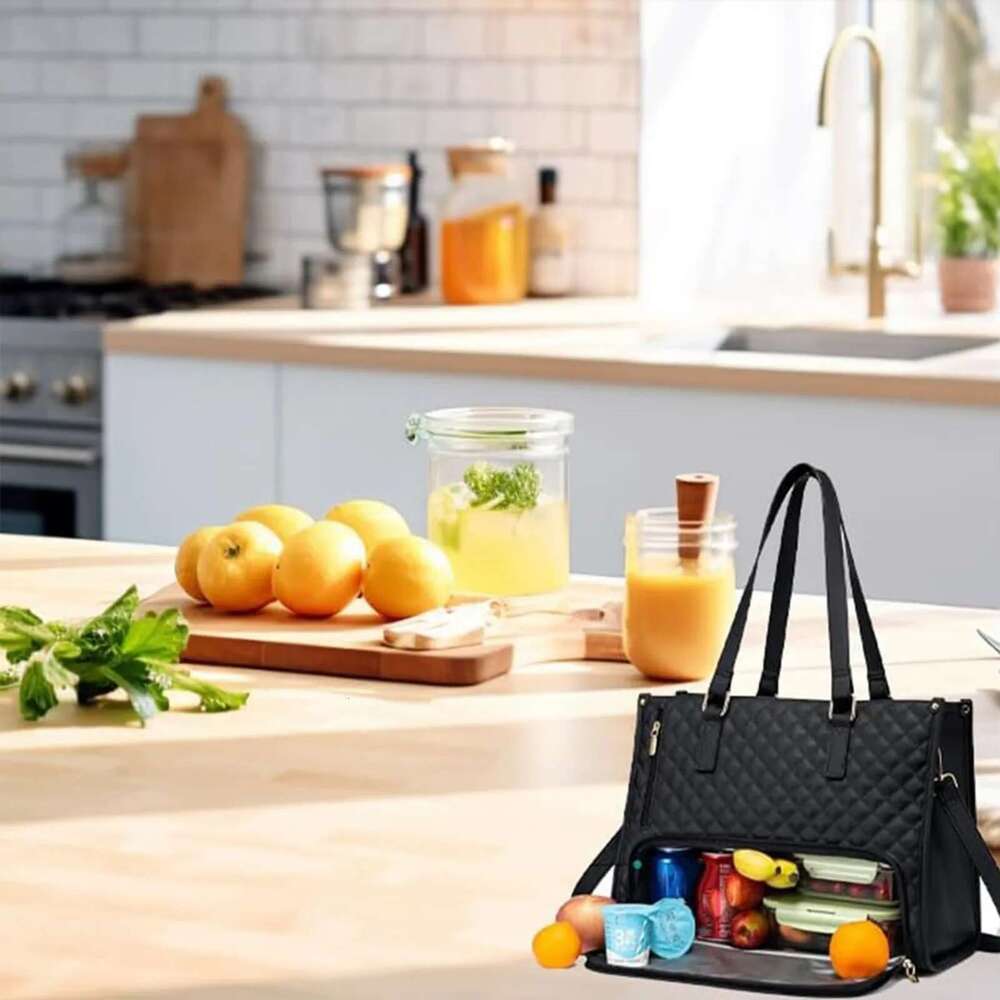 2 In 1 Women,15.6 Inch Tote With Compartment For Work,School Backpack Lunch Bag Purse Combo
