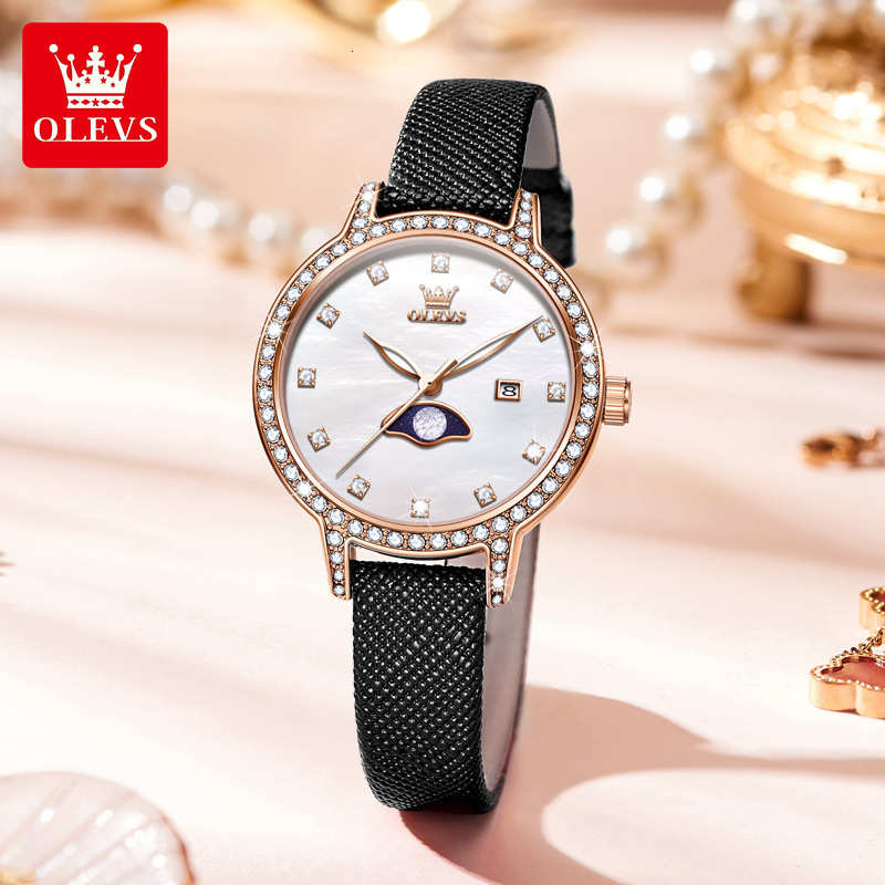 OLEVS Brand Designer And Manufacturer All-in-one Quartz Diamond-encrusted Calendar Quartz Women's Luxury Watch Free Delivery And Wholesale