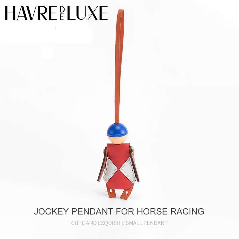 Horse Racing Jockey Charm For Genuine Leather Knight Car Keychain Ornament Women DIY Bag Accessories