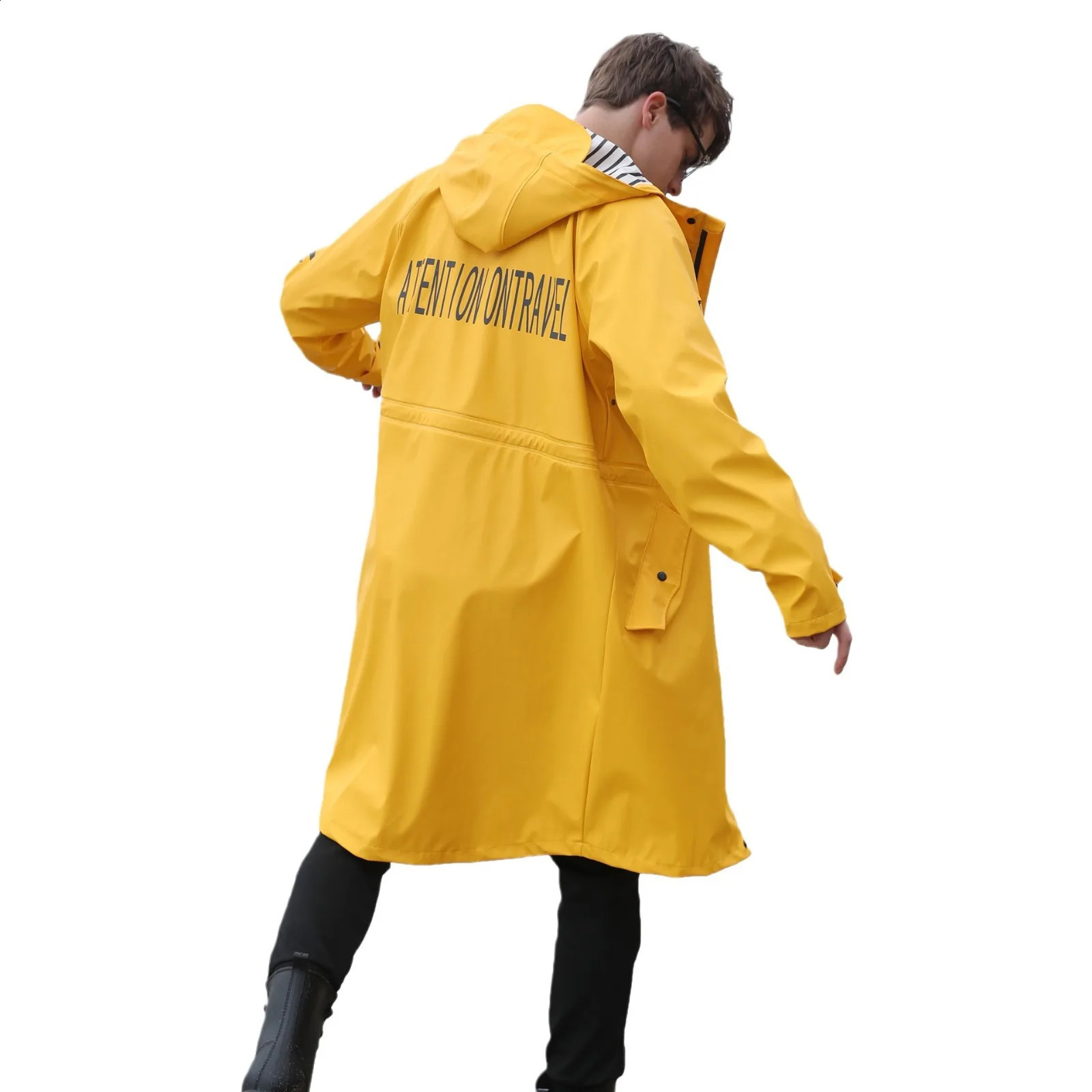 Raincoat Outdoor Long Full Body Adult Double Layer Stormproof PU Raincoat Mens and Womens Rain Poncho Cross Border 250421