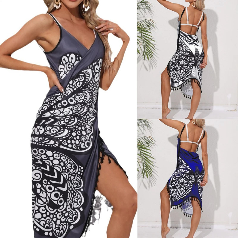 Womens bikini sexy covered swimsuit womens dress summer tuning bath sarong bag skiing elegant beachwear 250415Z