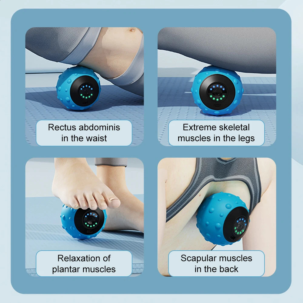 Electric Massage Ball Shoulder Neck Body Muscle Relaxation Sole Back Foot Massage Rechargeable Fascia Ball Yoga Ball 250418