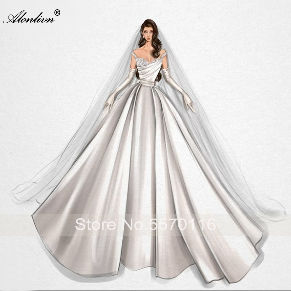 Alonlivn Romantic Custom Made Link Of Custom Made Mermaid Wedding Dress Delicate Beading Sequined Embroidery Lace Full Sleeves