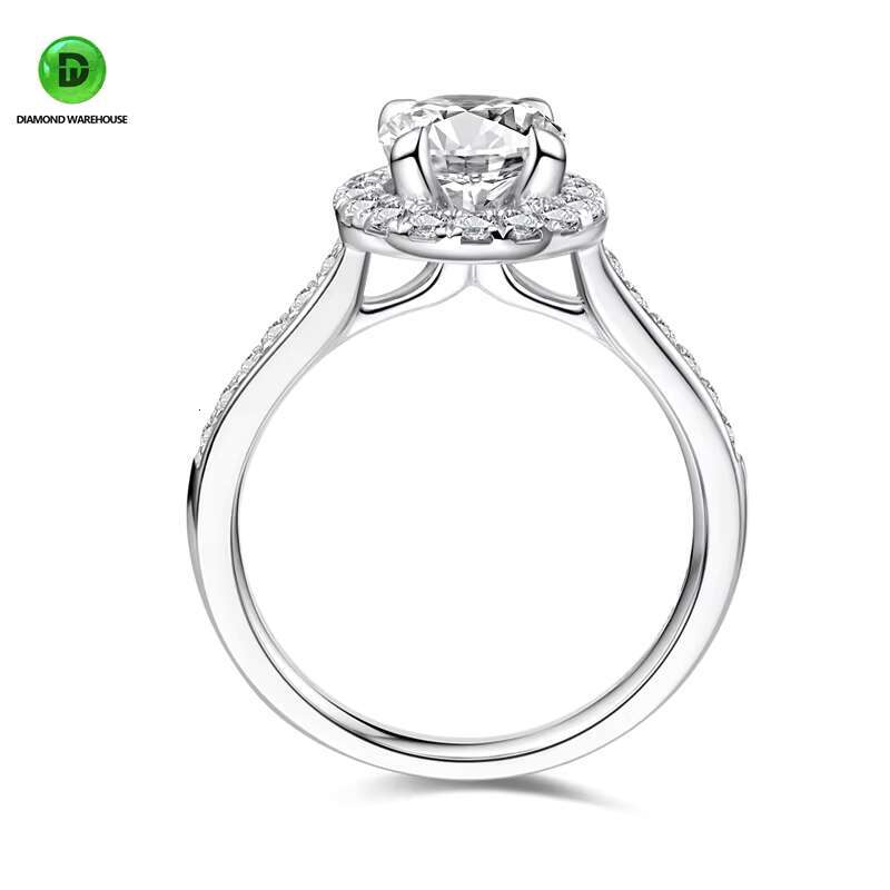 Lab Grown Diamond Wedding Ring Classic CVD HPHT Rhodium Plated Unisex 18K White Gold Engagement Anniversary Gift for Parties