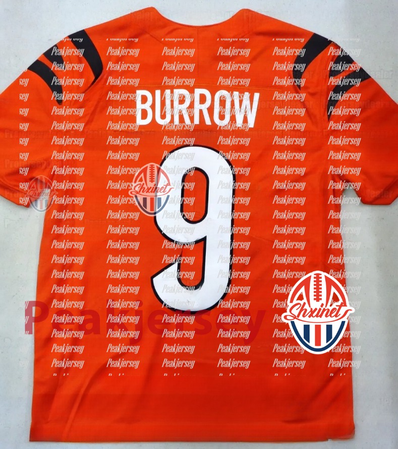 Custom Football Joe 9 Burrow Jersey JaMarr Chase Brown Germaine Pratt Geno Stone Tee Higgins Evan McPherson Sam Hubbard jersey
