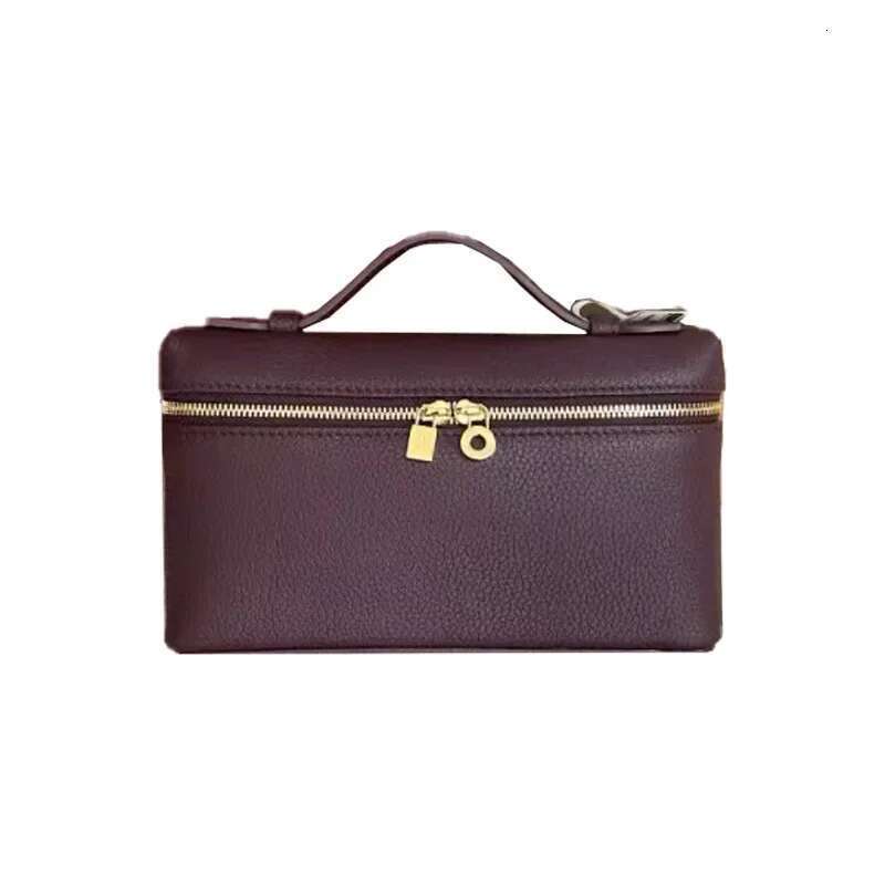 Customized Cross-Border Lunch Box Handbag Single Shoulder Slant Carry Lychee Pattern Leather Bag Versatile Neutral Minimalist St