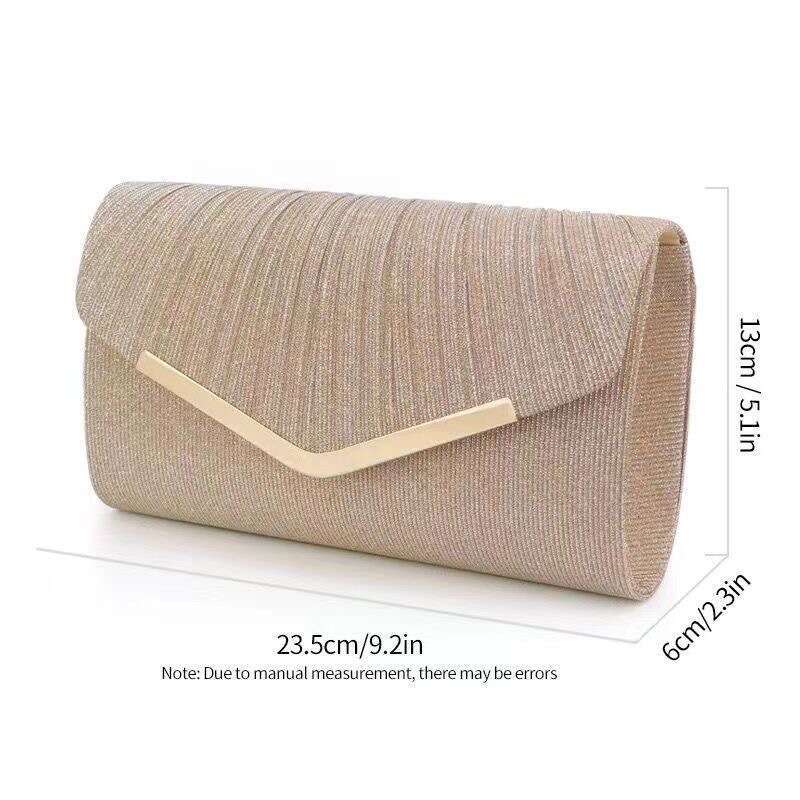 Fashionable Pleated Envelope Elegant Dress, Evening Handbag, Party Gown Bag, Women's Banquet Bag