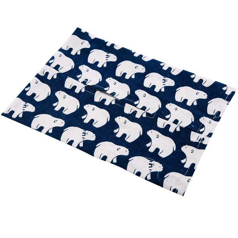 1pcs portable Cute cartoon tissue box paper towel box cotton and linen car home decoration small bag paper bagM251124