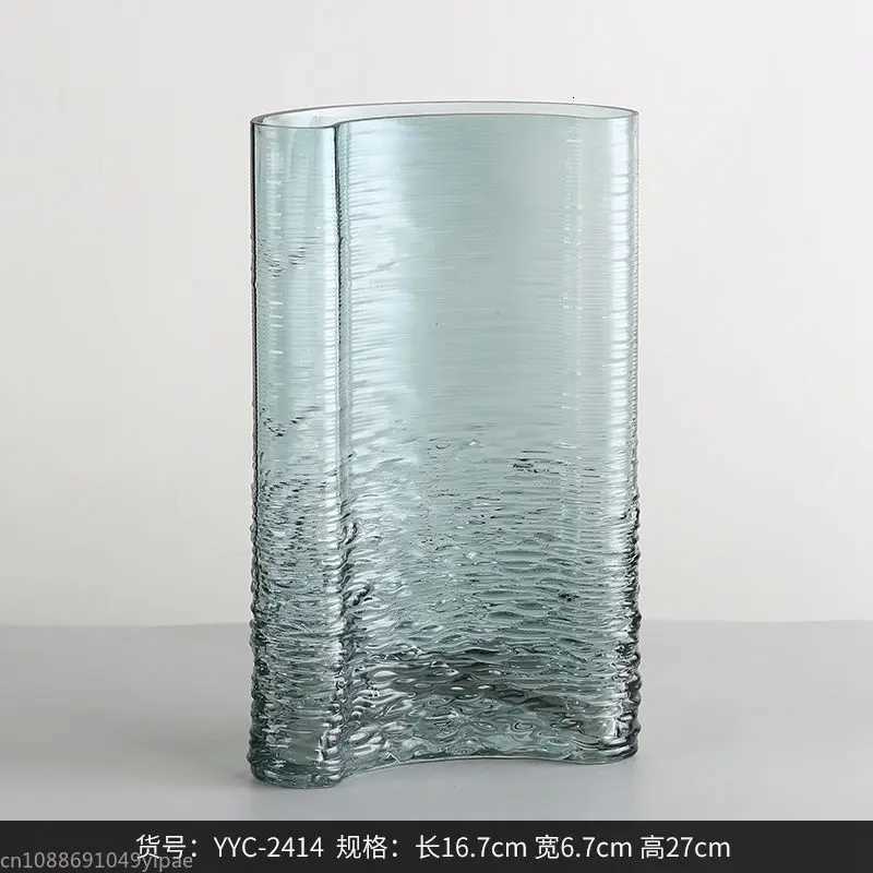 Moon Type Transparent Glass Vase Advanced Sense Creative Hydroponic Vase Light Luxury Living Room Desktop Decoration C251124