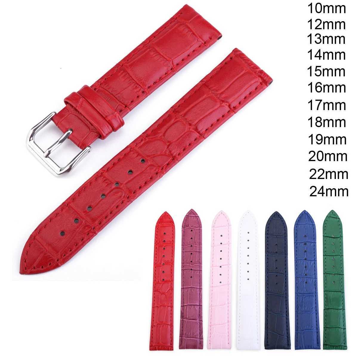 Genuine Leather Crocodile Veins Strap 10 12mm 13 14mm 15 16mm 17mm 18mm 19 20mm 22mm 24mm Watch Band Watch Belts Wristwatch Band C251124