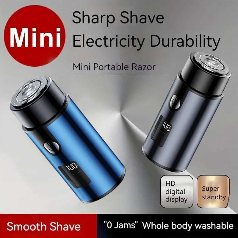 Mini Portable Electric Usb Rechargeable Shaver Mens Razor Portable Waterproof Razor Pocket Size Wet and Dry Mens Razor Trimmer L251124