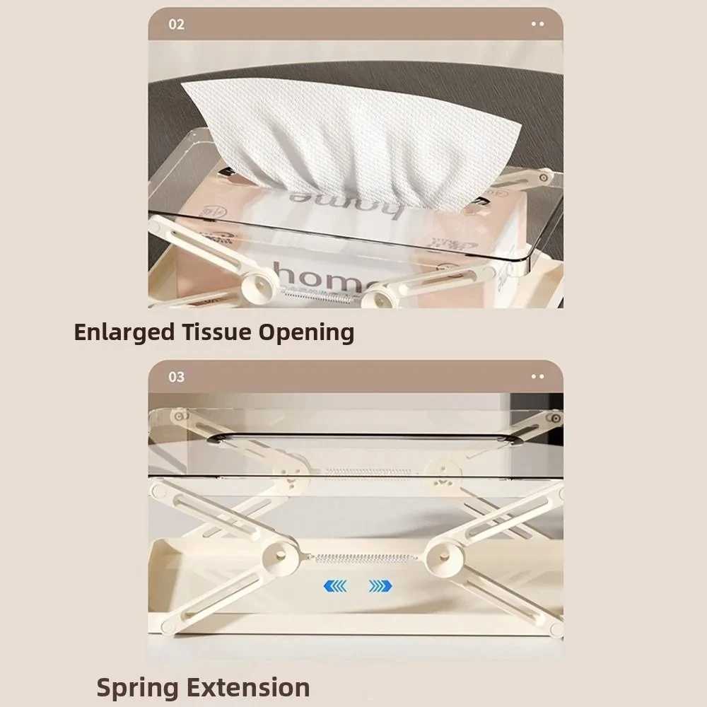 Paper Drawer Storage box Tissue Holder Home Storage Solution Durable Spring SystemM251124