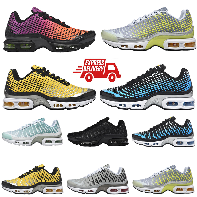 tn plus 7 shoe running shoes tns Triple Black White Hyper Blue mens women outdoor sneakers chaussures trainers 40-46