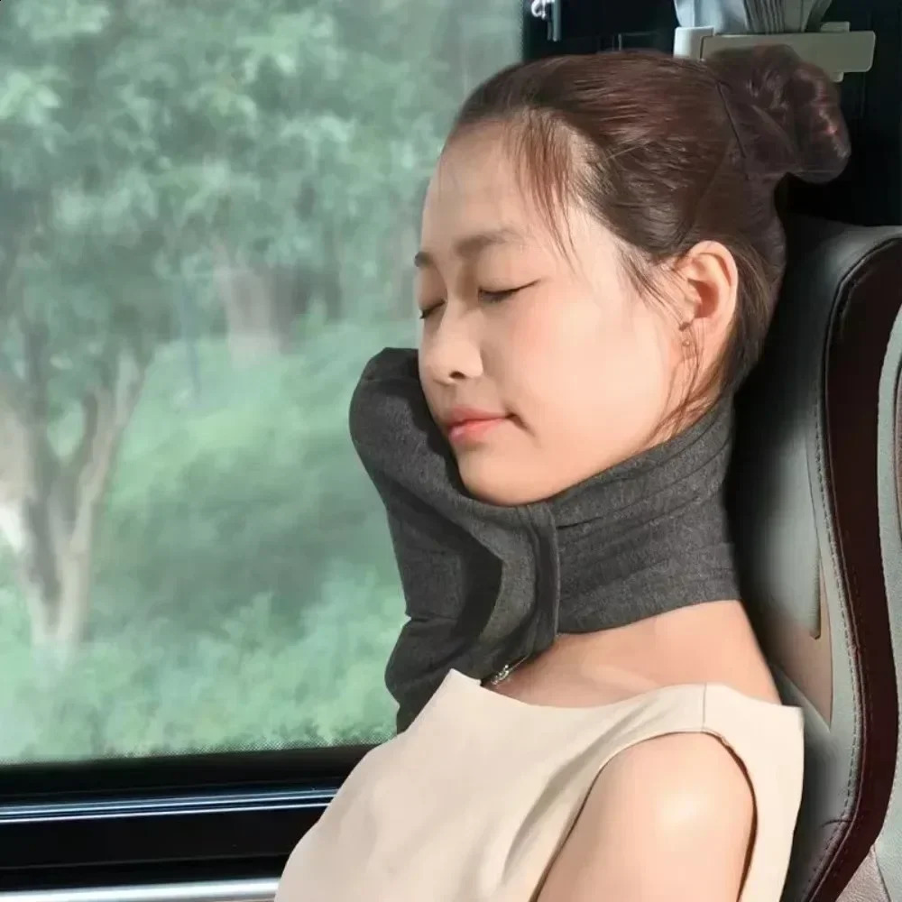 Memory Foam Travel Neck Pillow-Lightweight Comfortable Airplane Neck Pillow Multi-functional Simple Practical Sleeping Pillows 250423