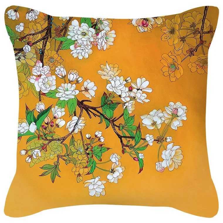 Flamingo Bird Cherry throw pillow cover with short plush print for living room sofa decoration cushion cover pillow covers G251124