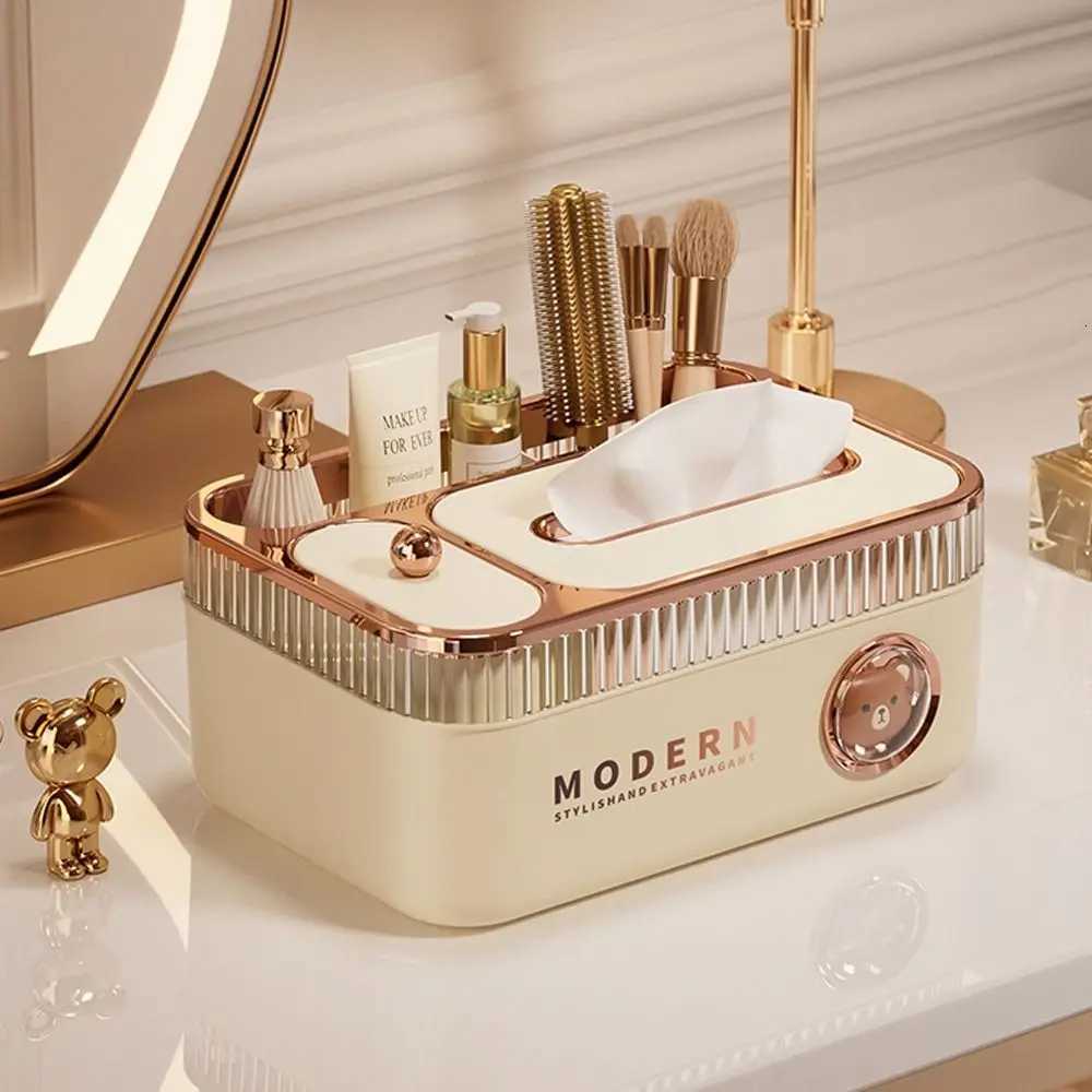 Cute Light Luxury Tissue Box Waterproof Thickened Storage Paper Box Dustproof Large Capacity Cosmetic Organizer BedroomM251124