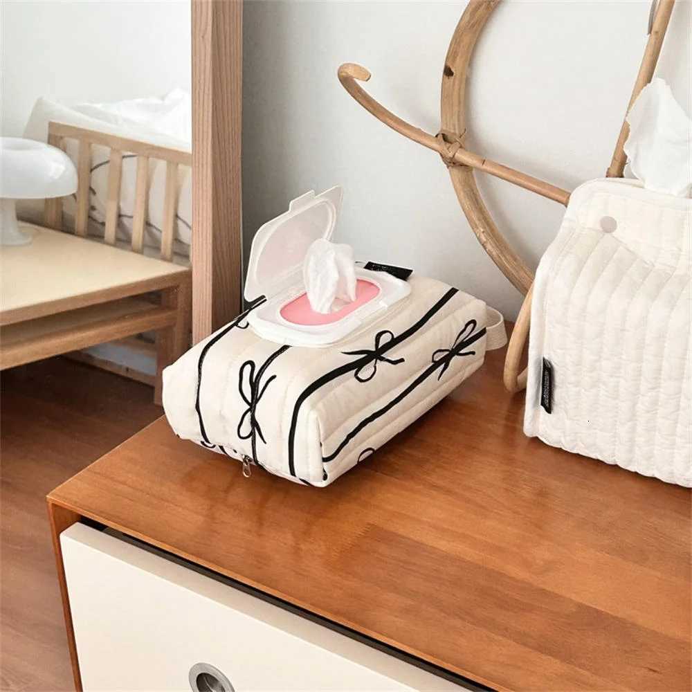 Cute Bow Flip Cover Tissue Box Kawaii Wet Wipes Case Car Home Hanging Bag Paper Holder Napkin Storage Container Paper OrganizerM251124