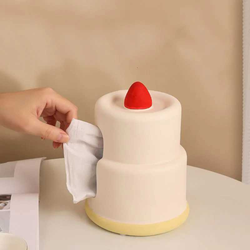 Ceramic Tissue Box for Living Room Dining Table Paper Drawer Creative Birthday Gift Desktop Decoration for GirlsM251124