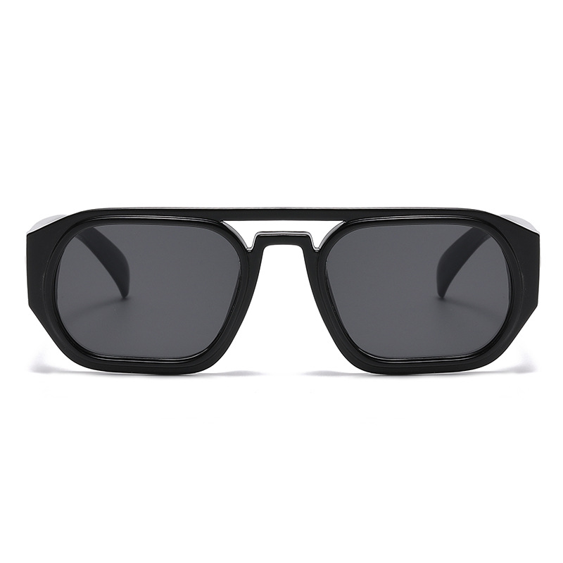 New Fashionable Square Double-Bridge Pilot Sunglasses for Women European & American High-End Style Trendy Cross-Border Versatile Influencer Sunglasses