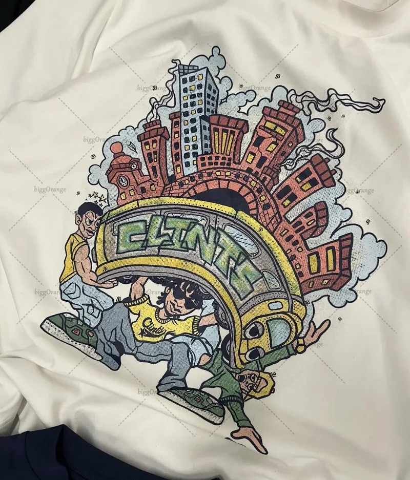 Summer 2025 Cartoon Printed Short sleeved Mens and Womens Y2K Top Harajuku Hip Hop Street Tshirt Retro Fashion Oversized Tshirt 250411