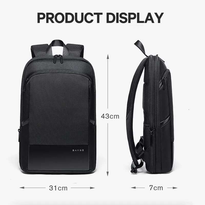 BANGE Men Business Waterproof 15.6" Laptop Backpack Male Classic Fashion Travel Moto&Biker Light Scalable Shoulder Bags