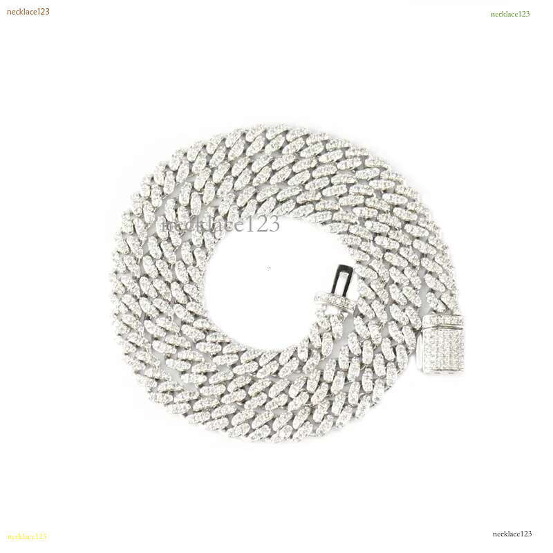 bracelet pendant necklaces fine jewelry 8mm VVS moissanite necklace cuban k sterg sier women men chain miami cubank Free delivery