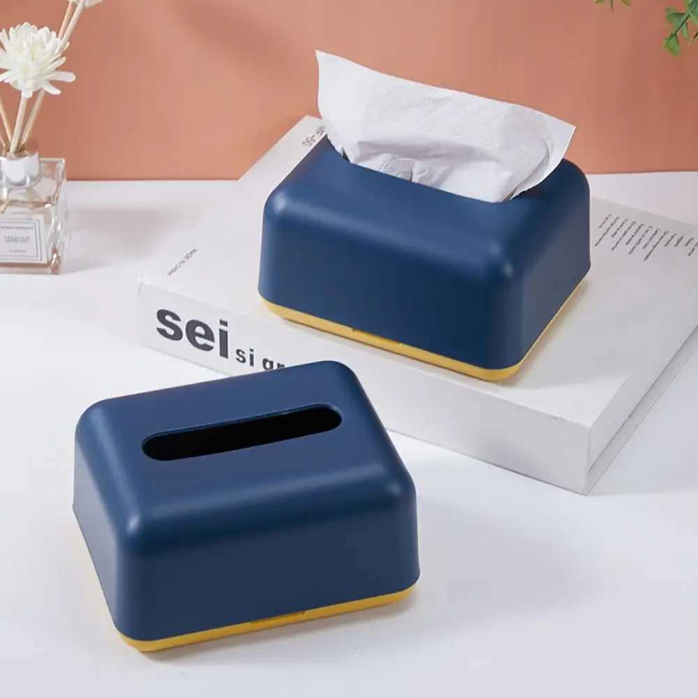 Fashion Plastic Napkin Holder Simplicity Large Storage Tissue Case Solid Color Car Tissue BoxM251124