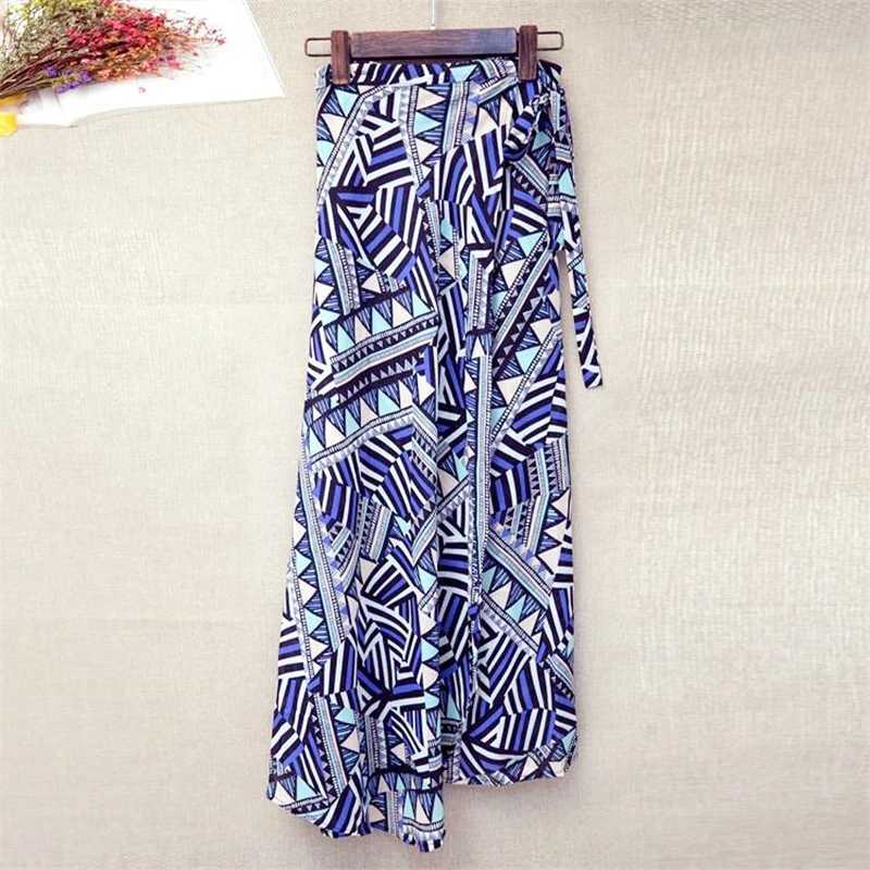 Fashionable chiffon womens floral printed shoulder strap integrated beach skiing summer high waist bag floral long belt seam M250424