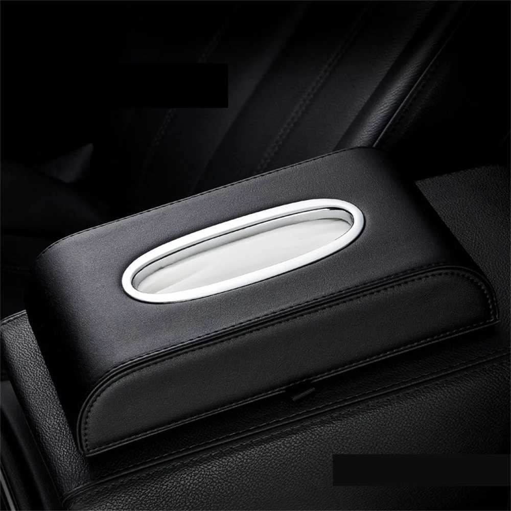 Universal Car Tissue Box Creative Leather Napkin Holder Box Back Seat Tissue Storage Decoration BagM251124