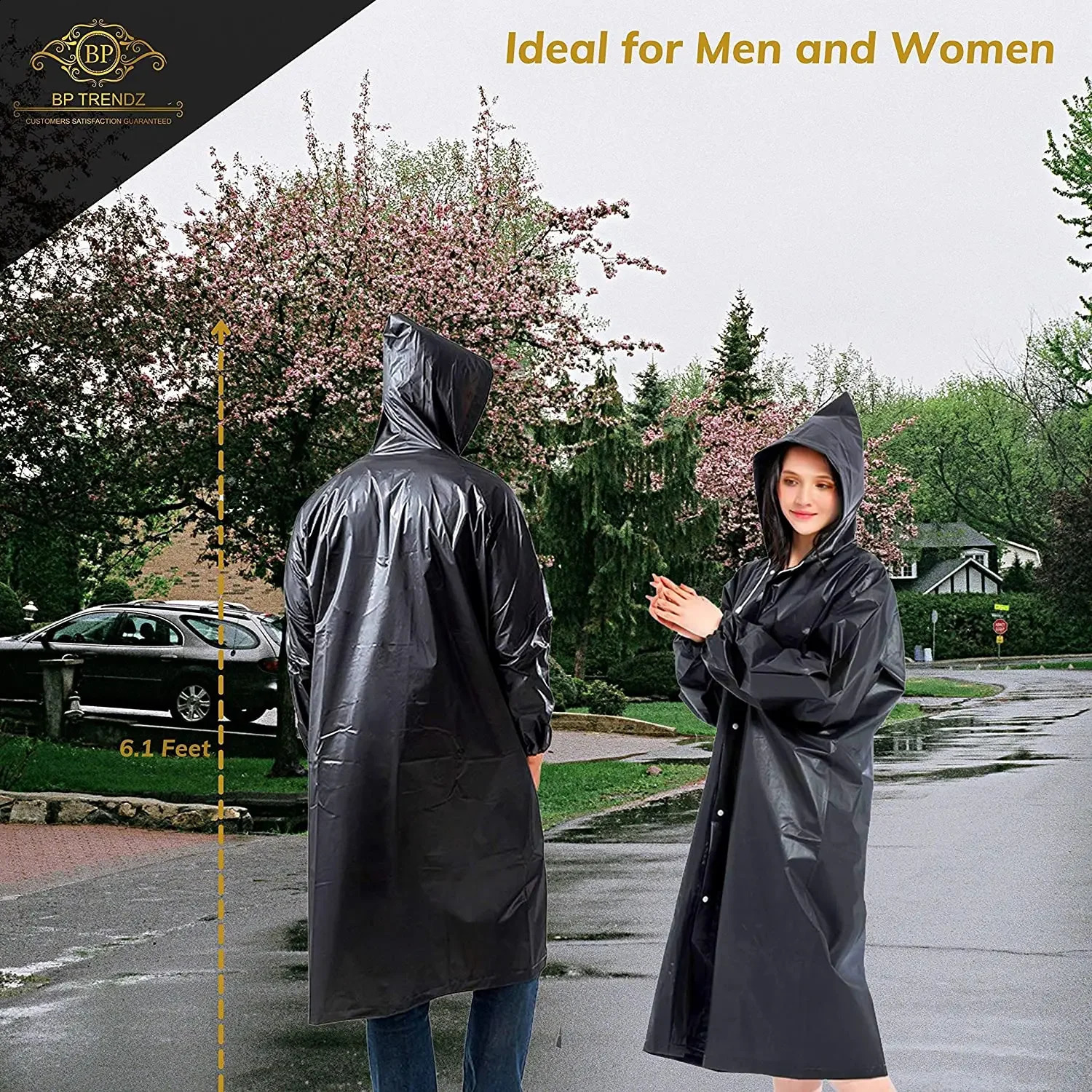 Long EVA Unisex Raincoat Thickened Waterproof Rain Coat Women Men Hooded Adult Black Camping Waterproof Rainwears Suit Hiking 250421