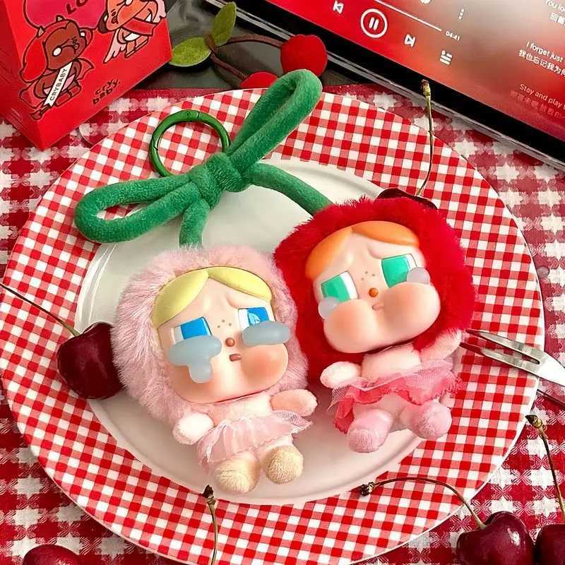 CRYBABY New Cherry Vinyl Style Double Love Tears Series Celebrity Same Style Plush Hanging Card Bag Pendant Accessories Girl GiftT250424