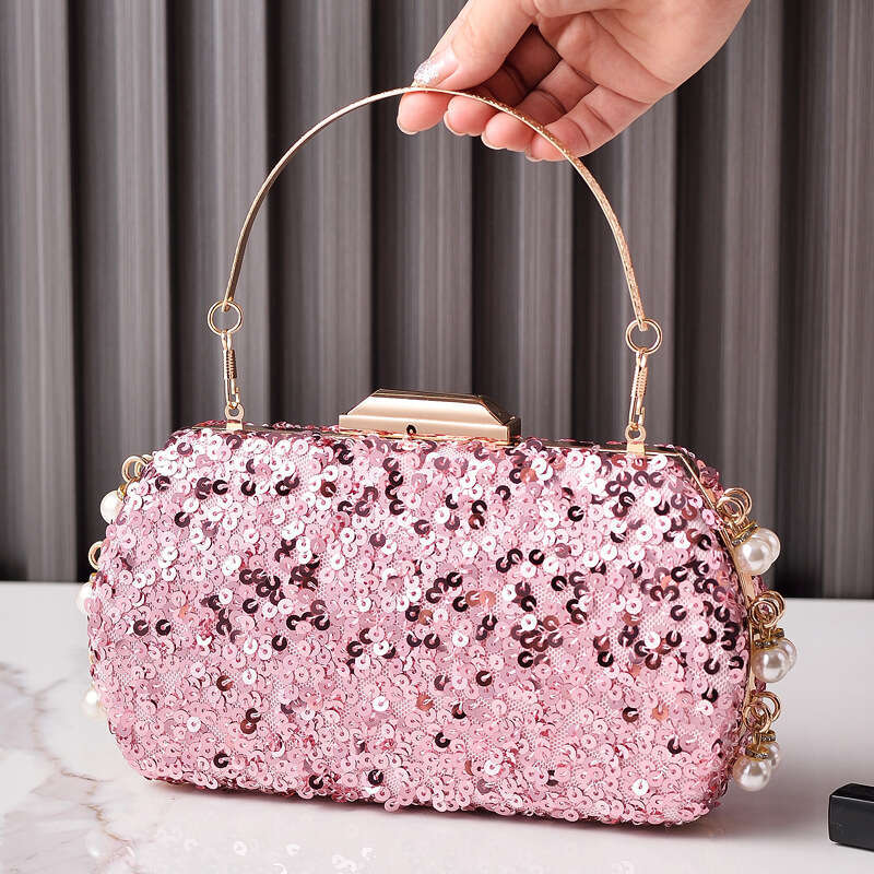 Dinner Bag New Sequin Dinner Pearl Sparkling Party Bag Evening Dress Handbag Fashionable Bag KQ