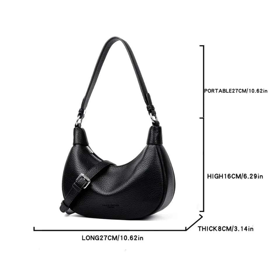 Designer Bag 2025 Two Belt Strap Soft Lichi Pu Leather Shoulder Women's Crossbody Bag Female Small Hobos Armpit Purses And Handbag Sac A Main Lux
