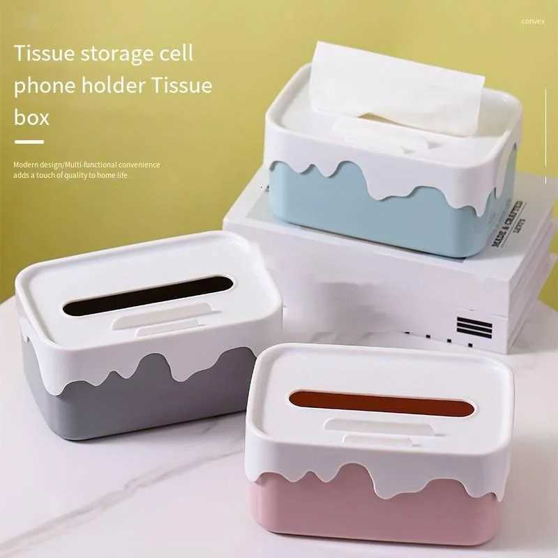 Square Plastic Tissue Box Home Tissue Container Car Napkins Holder Case Kitchen Organizer Simple and StylishM251124